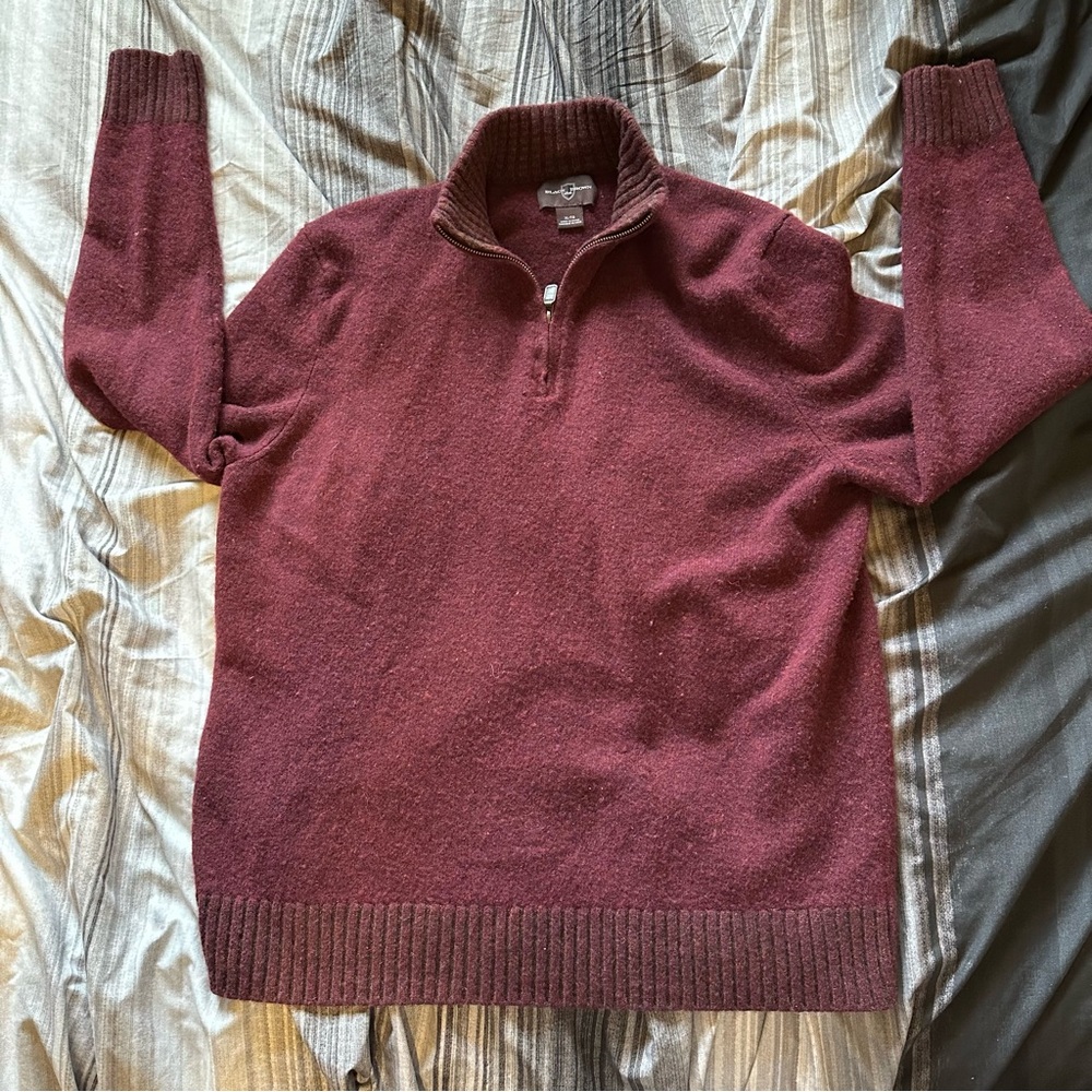 Black Brown 1826 1/4 Zip Sweater Men’s Size XL Burgundy